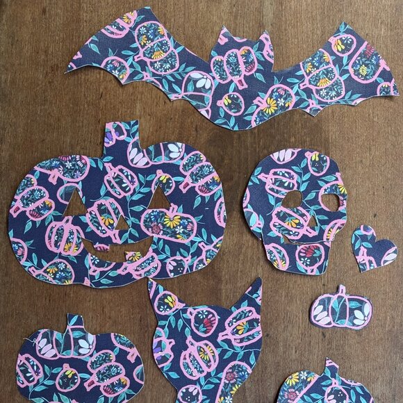 Hand Cut Halloween Autumn Peel and Stick Holiday Decals - Picture 2 of 5